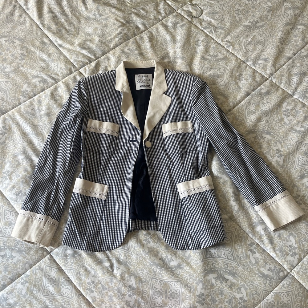 Moschino cheap and chic gingham blazer